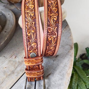 Handmade Men&#39;s Western Leather Belt Personalized Leather Belts Genuine Full Grain Tooled Leather Belt Removable Buckle Cowboy Belt Strap