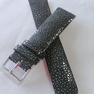 Grey Stingray Skin Leather Watch Bands Handmade Watch Strap Stingray Leather Watch Strap 24mm 22mm 21mm 20mm 19mm 18mm Gift Watch
