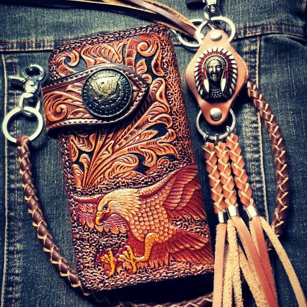 Leather Biker Wallet - Etsy