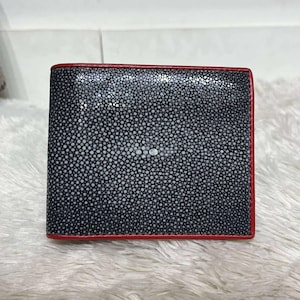 Black Stingray Wallet Genuine Stingray Skin Wallet Polished Stingray Leather Wallet Exotic Wallet Bifold Wallet Gift for Him Gift For Her