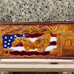 Handgefertigte geschnitzte Lederbrieftasche Florale Brieftasche Western Cowboy Bifold Herren Brieftasche Punzierte Leder Brieftasche Geschenk für Ihn Geschenk für Männer Geschenk für Papa
