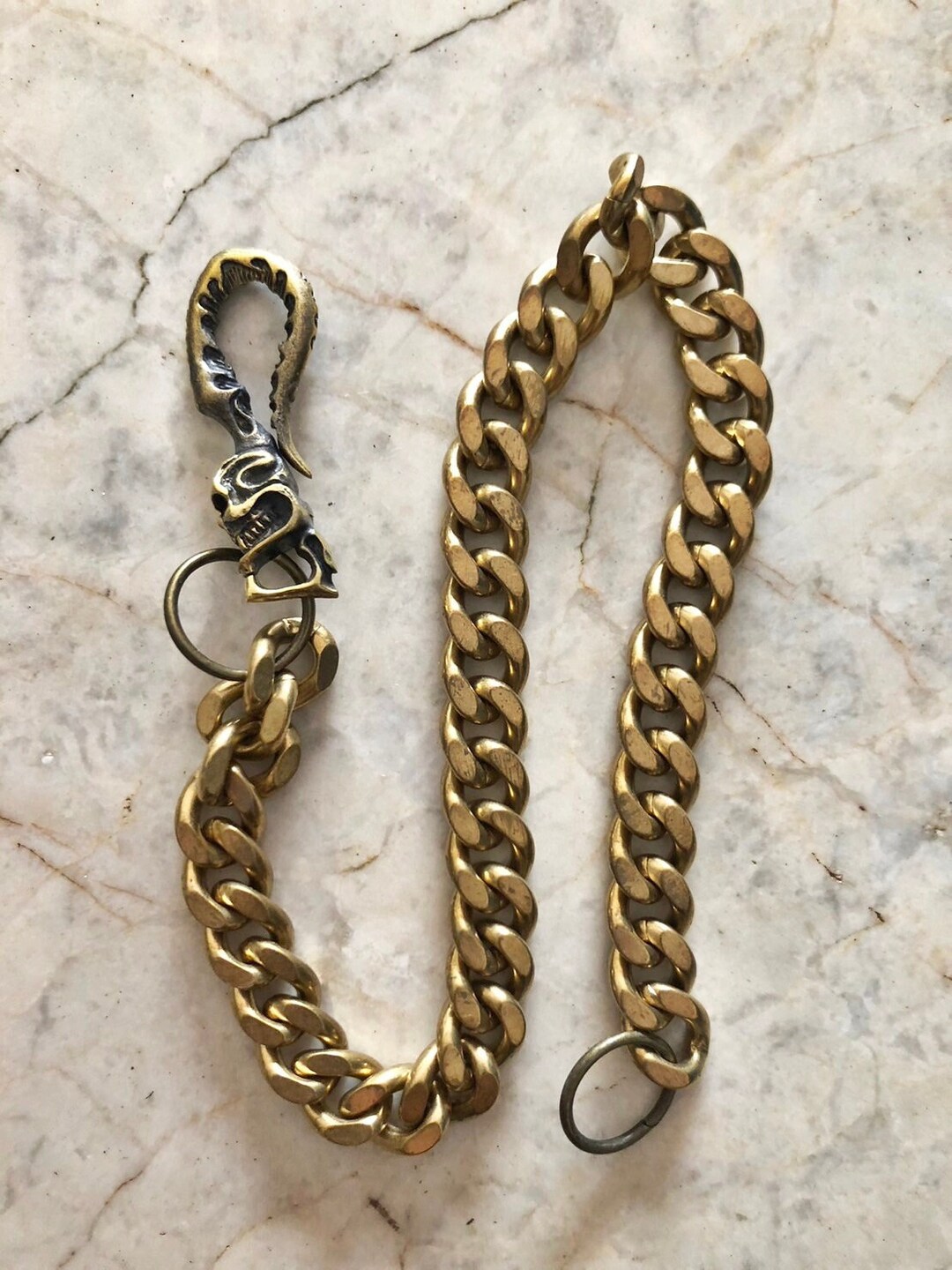 Biker Solid Brass Chain Wallet Brass Wallet Chain Biker Keychain