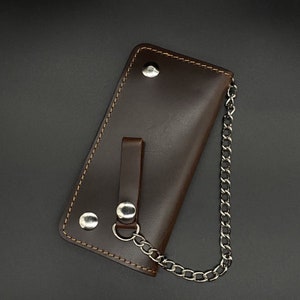 Leder Biker Brieftasche Kette Herren Bifold Brieftasche Handgefertigte Leder Brieftasche Kette Brieftasche Lange Brieftasche Biker Geschenk für Grad Geschenk für Männer Geschenk für ihn