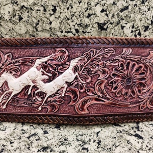 Cartera de cuero tallada a mano, cartera floral, cartera plegable estilo vaquero occidental para hombre, cartera de cuero repujado, regalo para él, regalo para hombre, regalo para papá