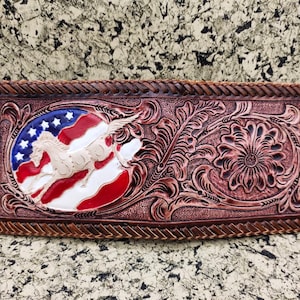 Cartera de cuero tallada a mano, cartera floral, cartera plegable estilo vaquero occidental para hombre, cartera de cuero repujado, regalo para él, regalo para hombre, regalo para papá