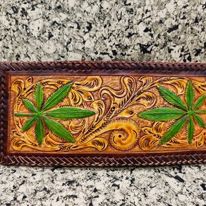 Cartera de cuero tallada a mano, cartera floral, cartera plegable estilo vaquero occidental para hombre, cartera de cuero repujado, regalo para él, regalo para hombre, regalo para papá