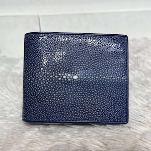 Blue Stingray Wallet Genuine Stingray Skin Wallet Polished Stingray Leather Wallet Exotic Wallet Bifold Wallet Gift for Him Gift For Her