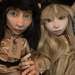 Dark Crystal - Lovers Jen and Kira (about 35 cm tall) - Made to order