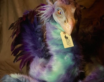Dragón mágico hecho a mano inspirado en Animales fantásticos (aproximadamente 100 cm / 39 pulgadas de largo) Criatura de arcilla polimérica, OOAK, hecha en Italia, no es un juguete