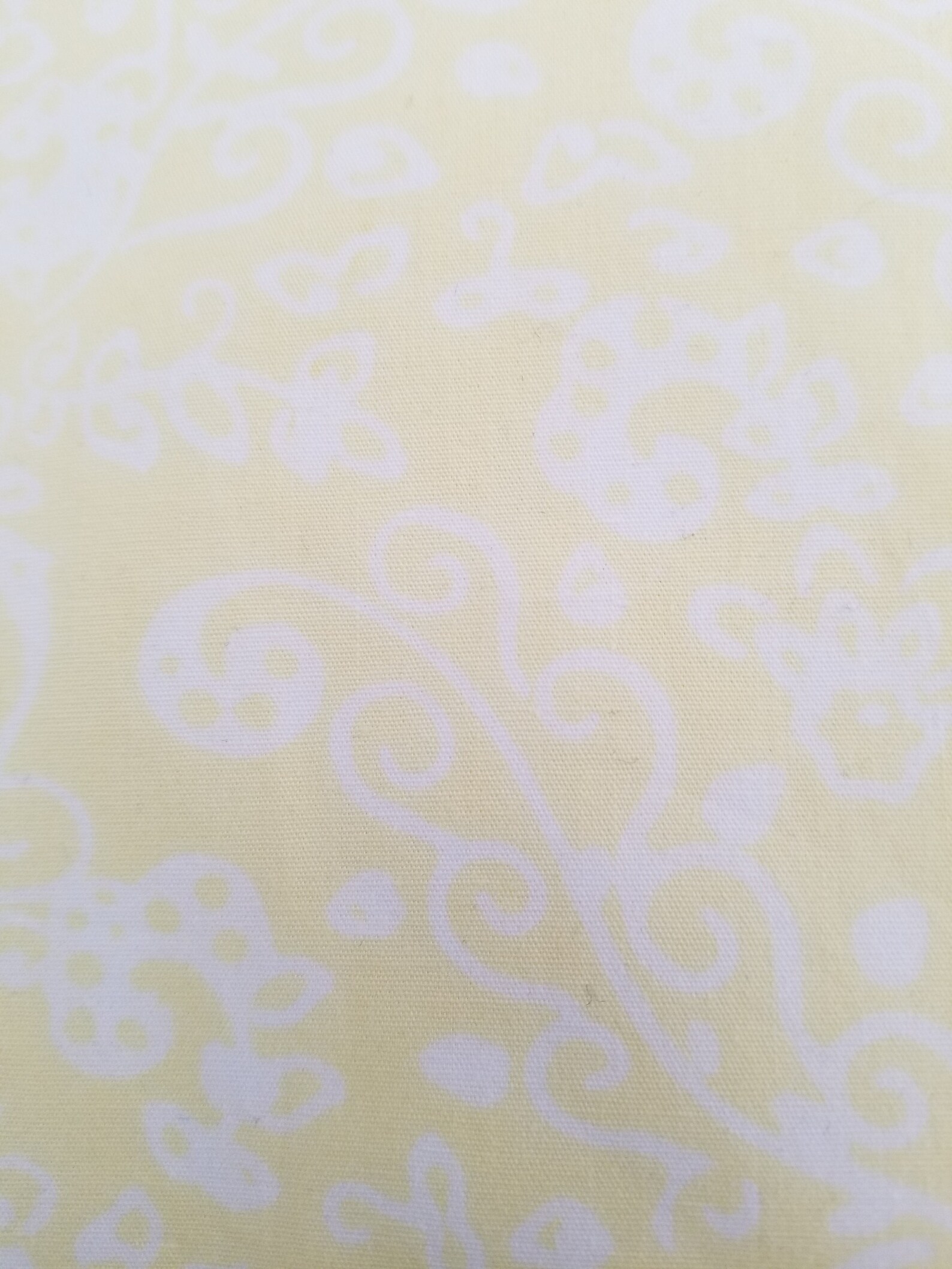 Quilt Fabric. Soft Yellow Fabric. White Swirls Fabric Batik Etsy