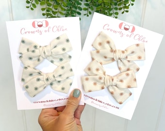 Dainty Floral Cream Pigtail Sets