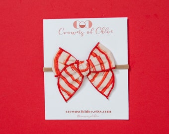 Red Stripe Sailor & Schoolgirl Bows