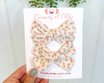 Dainty Pink Floral Pigtail Set