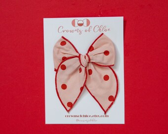 Pink w/ Red Dot Sailor & Schoolgirl Bows