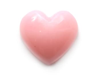 Pink Opal Smooth Heart Shape Carving Loose Gemstone- 20x20 mm -Pink Opal Heart, Pink Opal Cabochon Gemstone, 1 Piece/ Pair (2 Pieces)