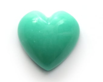 Chrysoprase Smooth Heart Shape Carving Loose Gemstone, 20x20 mm, Chrysoprase Heart, Chrysoprase Cabochon Gemstone, 1 Piece/ Pair (2 Pieces)