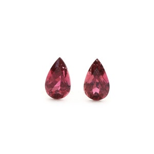 Natural Rubellite Faceted Pear Loose Gemstone, 5x8 mm, Rubellite Jewelry Handmade Gift For Women, Pair ( 2 Pieces )
