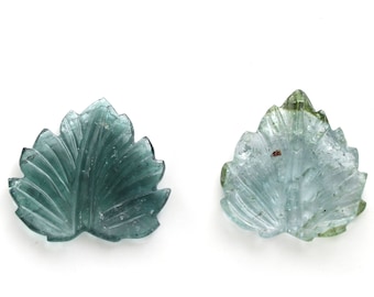 Piedra preciosa suelta tallada en hoja de turmalina natural, 21,5 x 22,5 mm a 21,5 x 23 mm, piedra preciosa para hacer joyas con hojas de turmalina, regalo para ella, 2 piezas