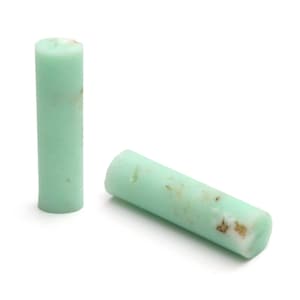 Mint Chrysoprase Matte Finish Cylinder Gemstone, 7.5x31 MM, Matt Finish Gemstone, AA Quality , Price Per Pair Gemstone