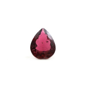 Natural Rubellite Faceted Pear Loose Gemstone, 12x16 mm, Rubellite Jewelry Handmade Gift For Women, 1 Piece