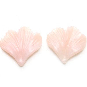 Natural Pink Opal Wings Carving Loose Gemstone, 22x23.5 to 24x25 mm, Pink Opal Jewelry Making Gemstone, Pair ( 2 Pieces )