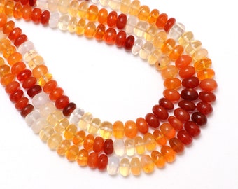 Champagne Mexican Fire Opal Beaded Bracelet 5mm Fire Opal Rondelle Beads Bracelet Fire Volcanoes Opal Natural Orange Fire Opal Gem Beads