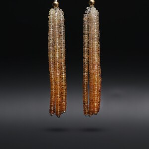Natural Orange Sapphire Faceted Tyre Beads, 3.5mm, Jewelry Making, Sapphire Beads, 2.5 Inches Full Strand, Pair ( 10 Strands )