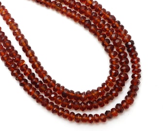 Madeira Citrine Faceted Rondelle Beads, 3 mm To 4.5 mm, Citrine Beads, Madeira Citrine, 8 Inches / 18 Inches Full Strand, Price Per Strand