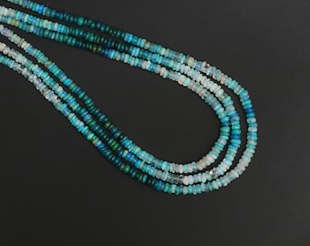 Black Ethiopian Opel 17 Inches Line 2 String 138.8 Caret good Quality Smooth polish Uncut Beads Size 4x6 mm