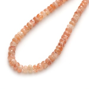 Sunstone Faceted Rondelle Beads, 5 mm to 5.5 mm, Faceted Sunstone Beads, Sunstone Jewelry Making Beads, 16 Inch Strand, Price Per Strand