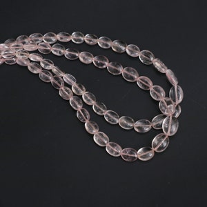 Morganite Smooth Oval Beads, 4x5 mm to 8x10 mm, Morganite Jewelry Making Beads, Plain Oval Beads, 18 Inches Full Strand, Price Per Strand