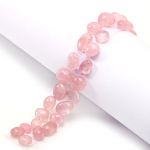 Natural Pink Tourmaline Smooth Tumble Loose Gemstone, 7x8.5 mm to 9.5x15.5 mm, Tourmaline Jewelry Making Gemstone, Set of 27 Pieces