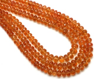 Imperial Topaz Faceted Rondelle Beads, 3 mm to 7 mm, Imperial Topaz Jewelry Making Beads, 8 Inches / 18 Inches Full Strand, Price Per Strand