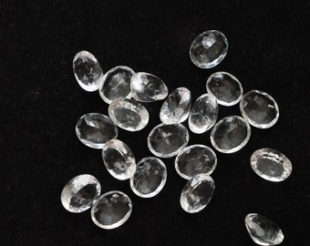 Hyalite Opal Faceted Oval Loose Gemstone, 10x12 mm, Hyalite Opal Oval Jewelry Making Gemstone, Set of ( 20 Pieces )