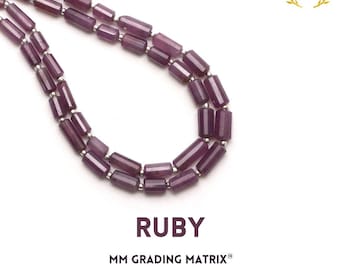 High Quality Ruby Faceted Cylinder Beads, Ruby Faceted Tube Shape Gemstone Beads, Natural Ruby Gemstone Jewelry Making Beads, Ruby Beads