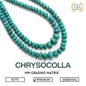 Chrysocolla Gemstone Beads, 4.5mm to 8.5 mm, Natural Chrysocolla Smooth Rondelle Shape Beads, Beads For Jewelry Making, Chrysocolla Beads