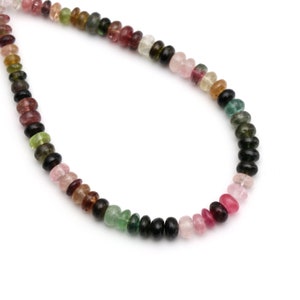 Multi Tourmaline Smooth Rondelle Beads, 5 mm to 6 mm, Tourmaline Jewelry Making Beads, Plain Tourmaline, 8 Inches Strand, Price Per Strand