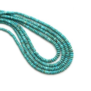 Turquoise Smooth Rondelle Beads, 2.5 To 6mm, Turquoise Jewelry Making Beads, Unique Beads 18 Inches Full Strand, Price Per Strand