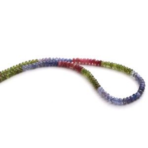 Natural Mix Semi Smooth Rondelle Beads, 5mm, Mix Semi Jewelry, Rainbow Color Gemstone,18 Inches Full Strand, Price Per Strand
