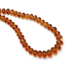 Madeira Citrine Faceted Rondelle Beads, 7 mm to 11 mm, Citrine Rondelle Beads, 16 Inches Full Strand, Price Per Strand