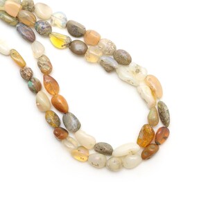 Ethiopian Opal Smooth Nuggets Beads, 6x6 to 7x11 mm, Ethiopian Opal Tumble, Opal Jewelry Making Gemstone Beads, 8 Inch/ 18 Inch Strand