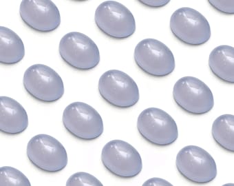 Niebieski chalcedon gładki owalny kaboszon luźny kamień szlachetny, niebieski chalcedon owalne kaboszony, niebieski chalcedon biżuteria kamień szlachetny