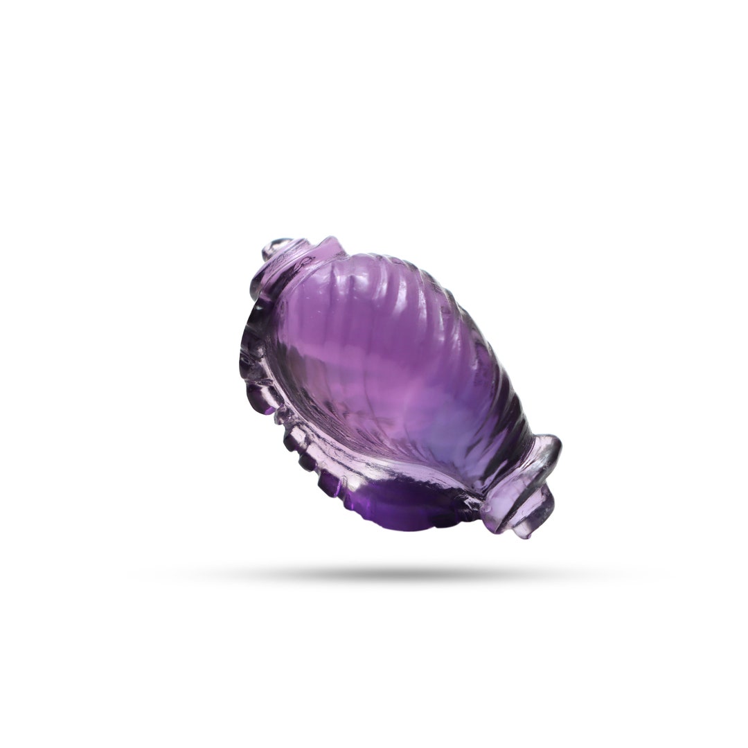 Natural Amethyst Shell Carving Loose Gemstone, 18x31mm, Amethyst ...