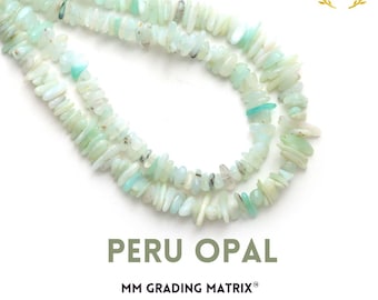 Peruvian Opal Smooth Uncut Chips Gemstone Beads, Peru Opal Uneven Raw Chip Beads, 18" Peru Opal Flat Chip Beads For Handmade Jewelry