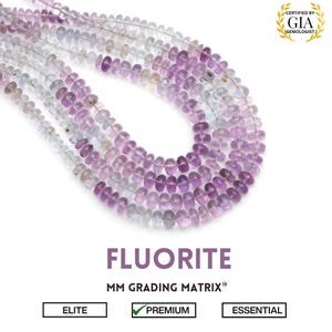 Perles rondes lisses en fluorite naturelle, Perles de pierres précieuses unies en fluorite, Vente en gros de perles en vrac pour la fabrication de bijoux, Perles en fluorite 18&quot;