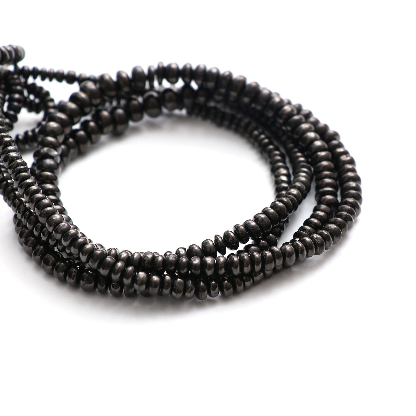 Shungite Smooth Roundel Beads Shungite Roundel 4 Mm to 7 Mm Etsy