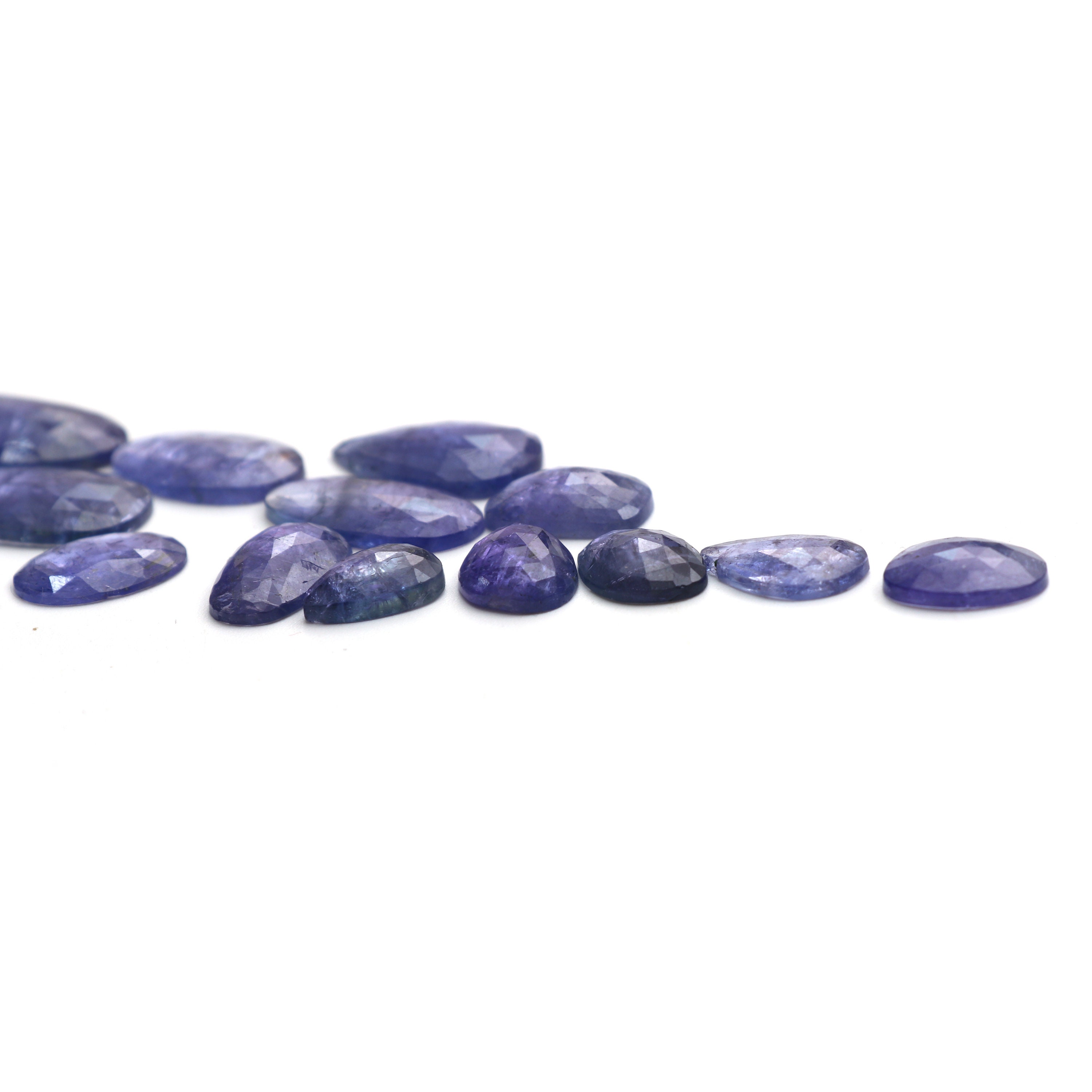 Bi - Color Tanzanite Faceted Organic Loose Gemstone, 9x13 Mm