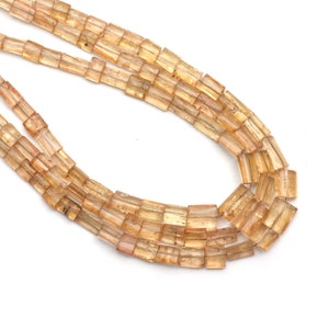 Imperial Topaz Smooth Cylinder Beads, 4x4 mm to 5x10 mm, Topaz Jewelry Handmade Gift For Women, 8 Inch/ 18 Inch Strand, Price Per Strand