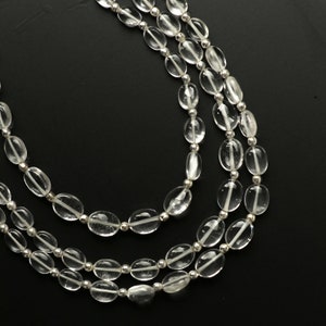 Cristal natural liso ovalado, 4 x 6 mm a 6 x 8 mm, cristal liso, calidad AA, natural raro, calidad gema, hebra completa de 8 pulgadas