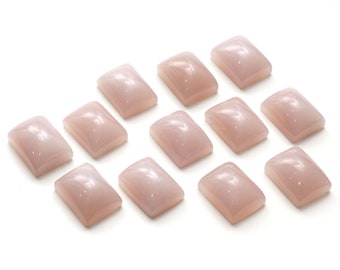 Natural Lavender Chalcedony Smooth Rectangle Cabochon Gemstone, 15x20 mm, Chalcedony Jewelry, Gemstone Cabochon, Set of 12 Pieces